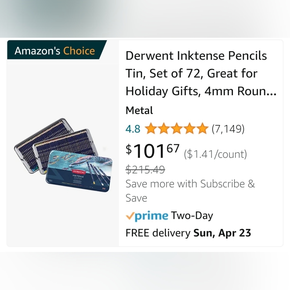 SET- Derwent Inktense Pencils 72 count, 3 water brushes, & pencil case